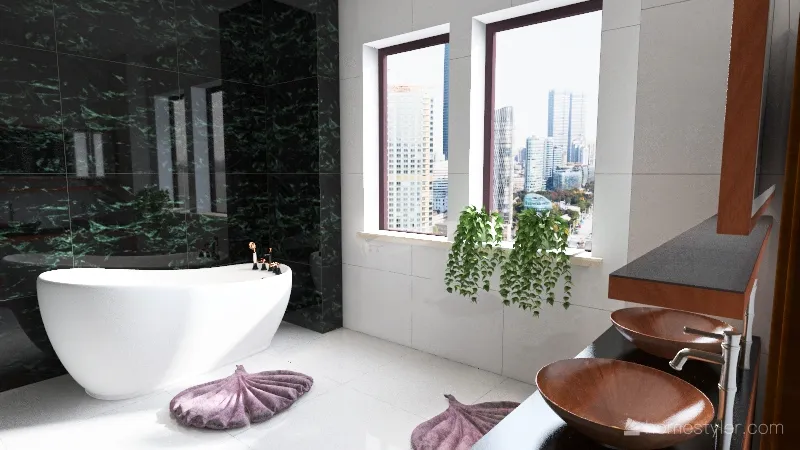 Copy of Bathroom green 3d design renderings