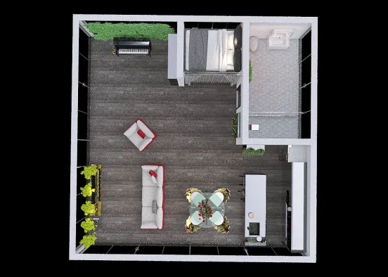 Tiny City Apartment Design Rendering