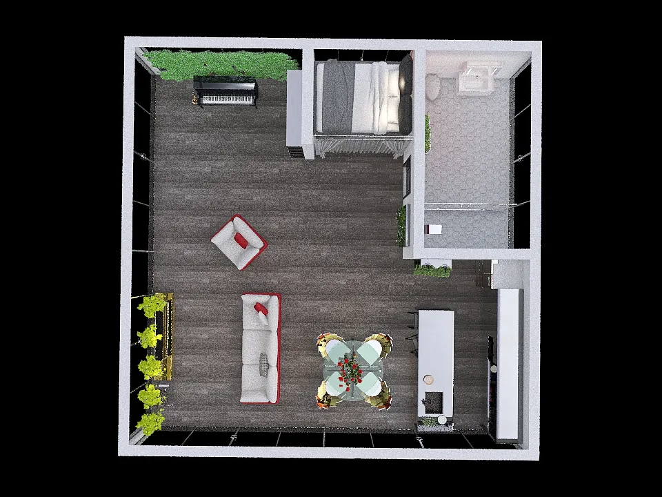 Tiny City Apartment 3d design renderings