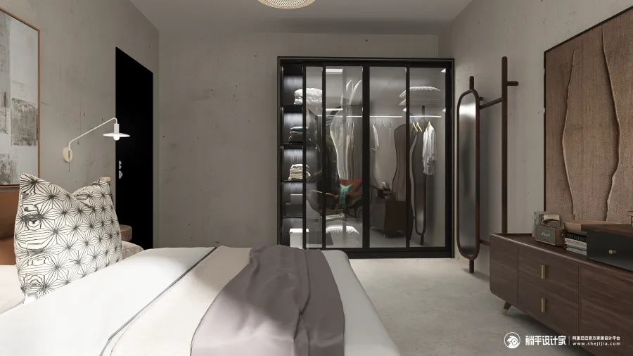 StyleOther Modern WabiSabi ColorScemeOther Beige WoodTones EarthyTones Second Bedroom 3d design renderings
