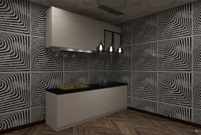 single wall kitchen Design Rendering