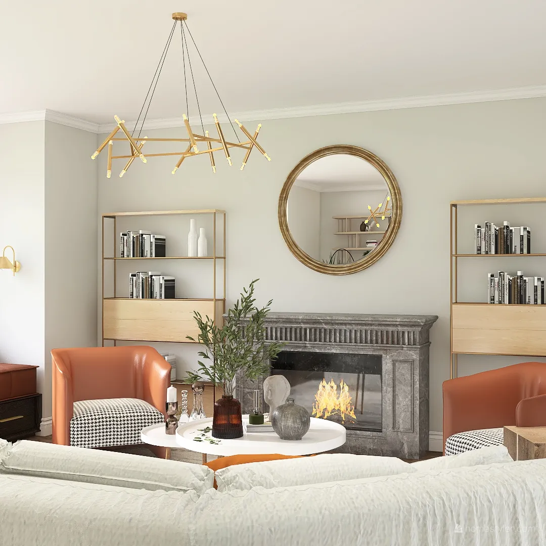modern home in warm tones 3d design renderings