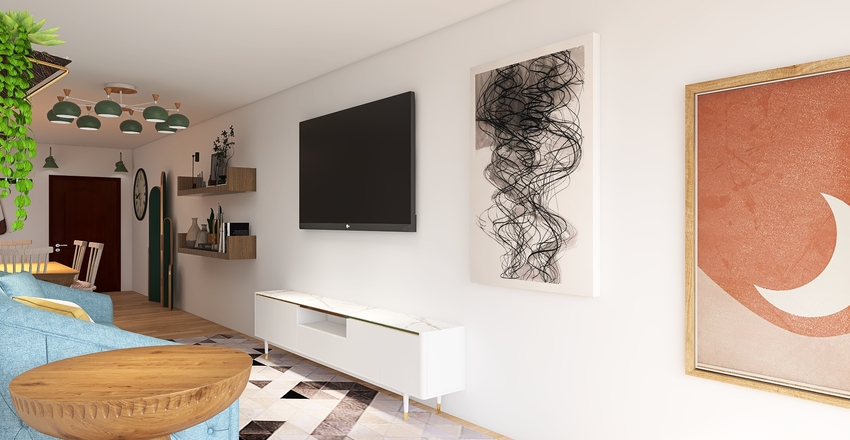 1 Bed 1 Bath Unit Interior Design Render