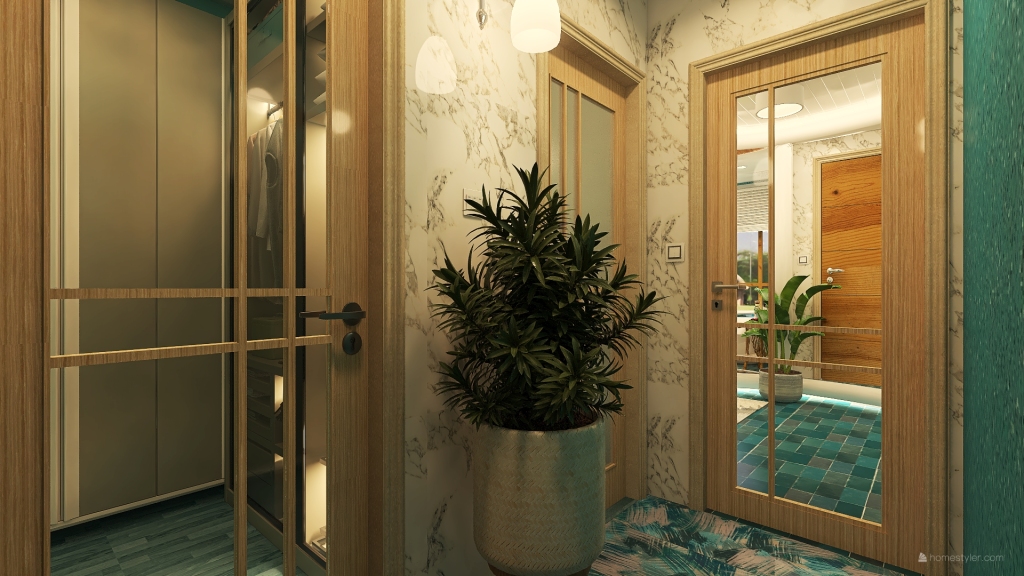 Master's Toilet & Bath - Coastal Design Style 3d design renderings