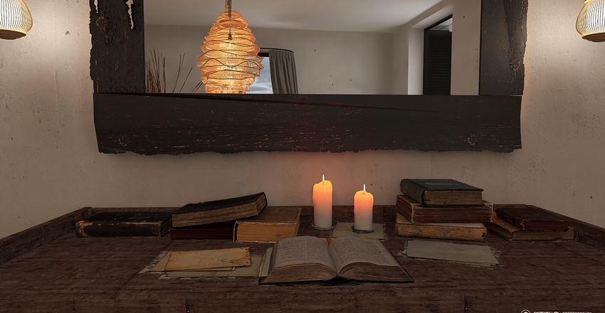 Japandi Influence Interior Design Render