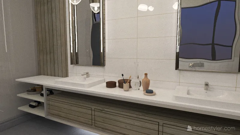 sleek modern bathroom 3d design renderings