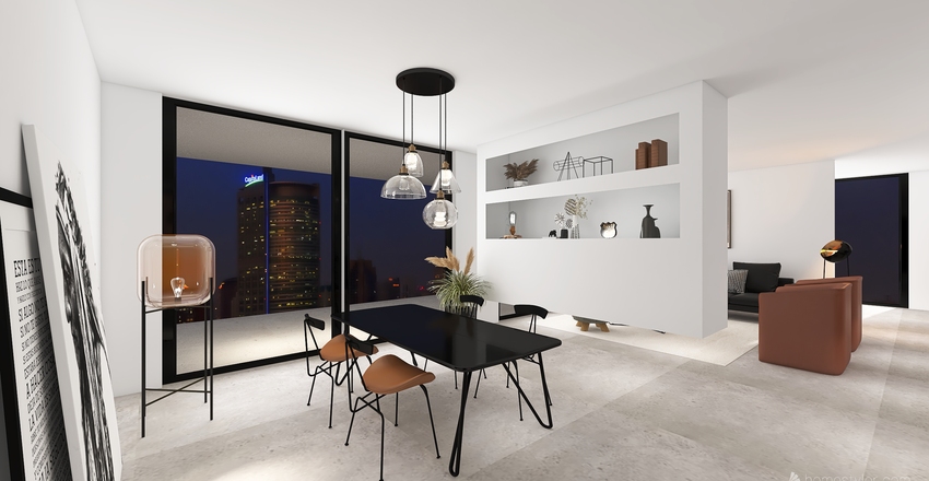 Moderno y minimalista Interior Design Render