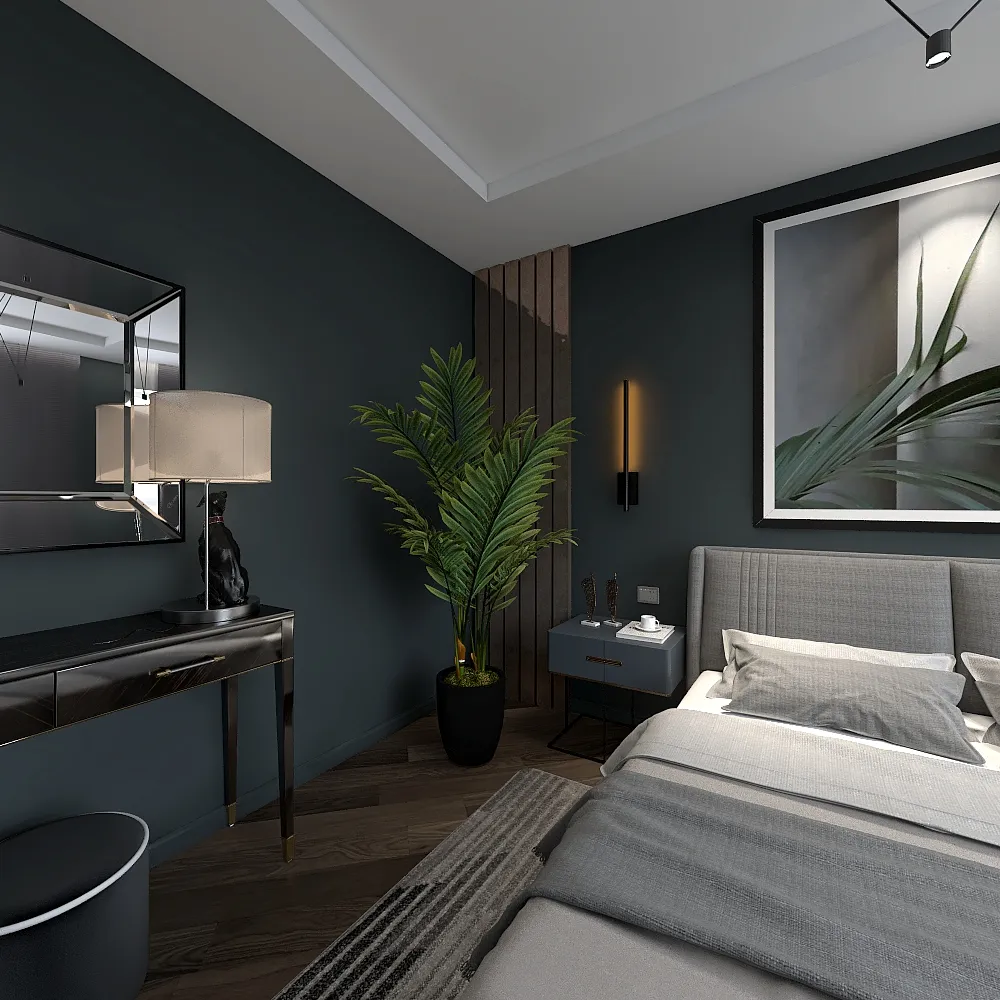 спальня в сканди 3d design renderings