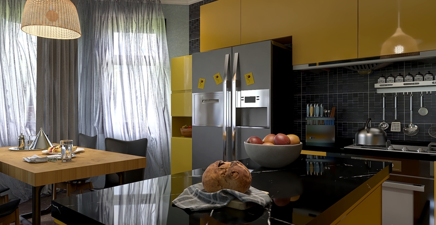 House in the Suburban Interior Design Render