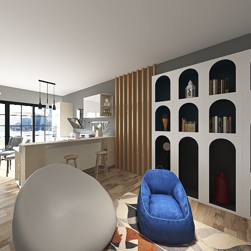 1 Bed 1 Bath Apartment - Anaya Parikh 3d design renderings