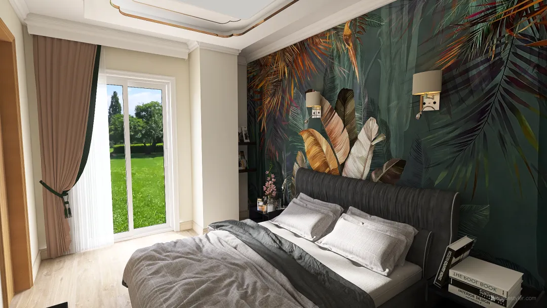 Tropical bedroom 3d design renderings