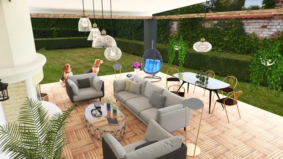 Contemporary StyleOther Bauhaus Grey ColorScemeOther Terrace 3d design renderings