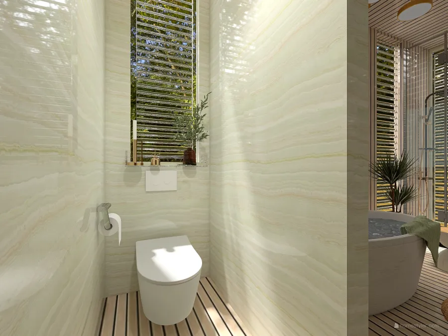 TropicalTheme ColorScemeOther Green Black bathroom 3d design renderings