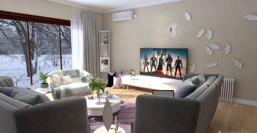 New living room 3d design renderings