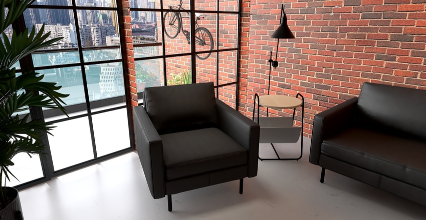 Industrial flat Interior Design Render
