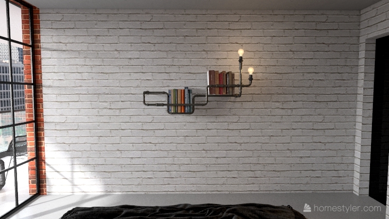 Industrial flat Interior Design Render