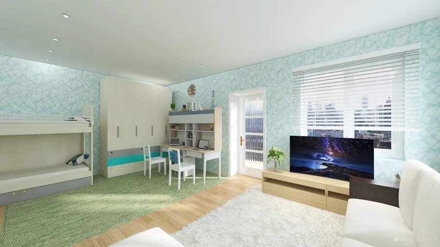 квартира для молодой семьи с дет 3d design renderings