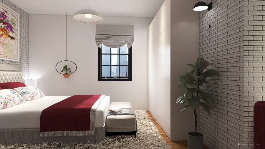 Monica's Bedroom 3d design renderings