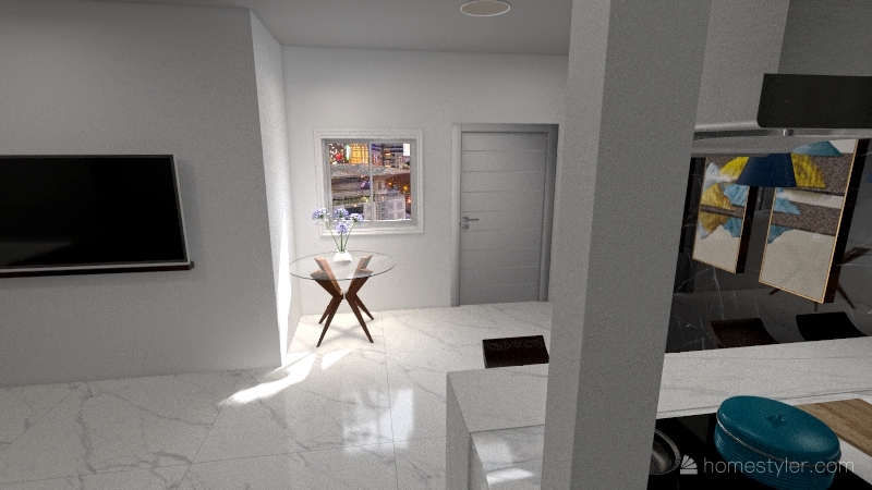 Sala e Cozinha 3d design renderings