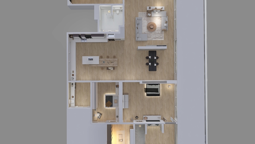 Japandi Glass Apartment 3d design picture 369.91