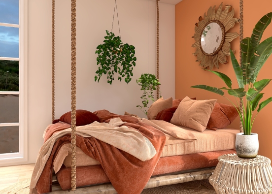 bohemian bedroom Design Rendering