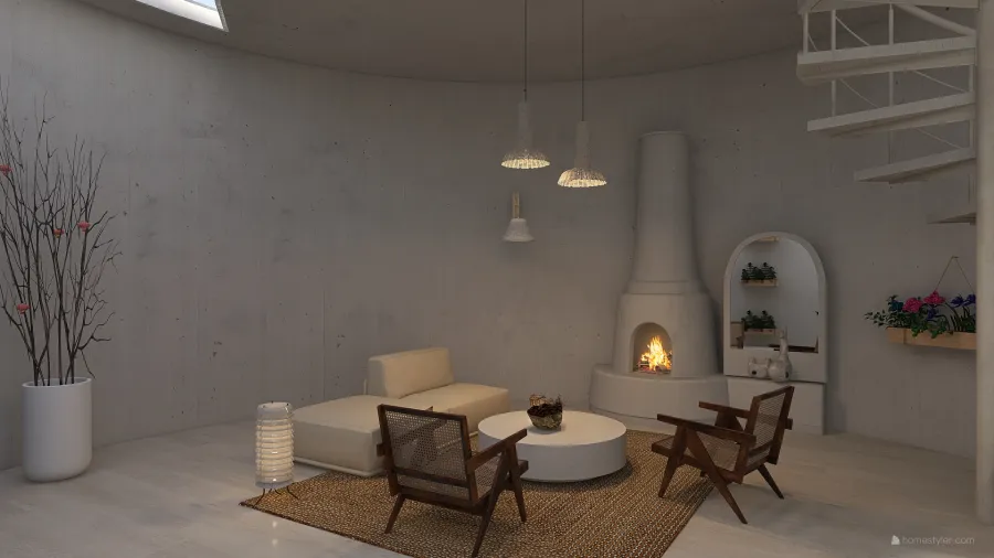 Casa circular 3d design renderings