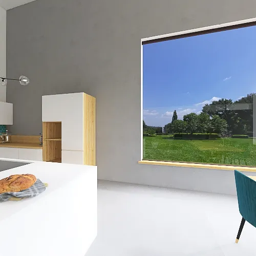 Modern Scandinavian One-room house 3d design renderings