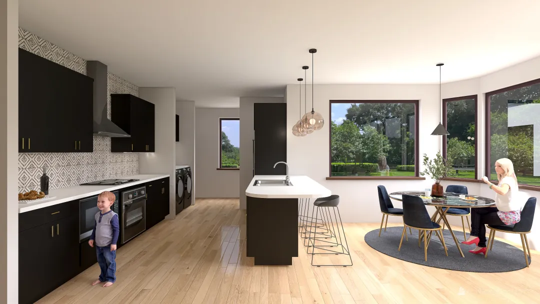 Kitchen Remodel 3d design renderings