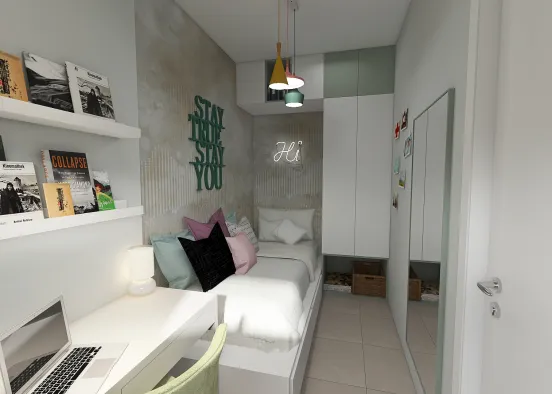 teenage bedroom_RENOVATION_LARISA_GREECE Design Rendering