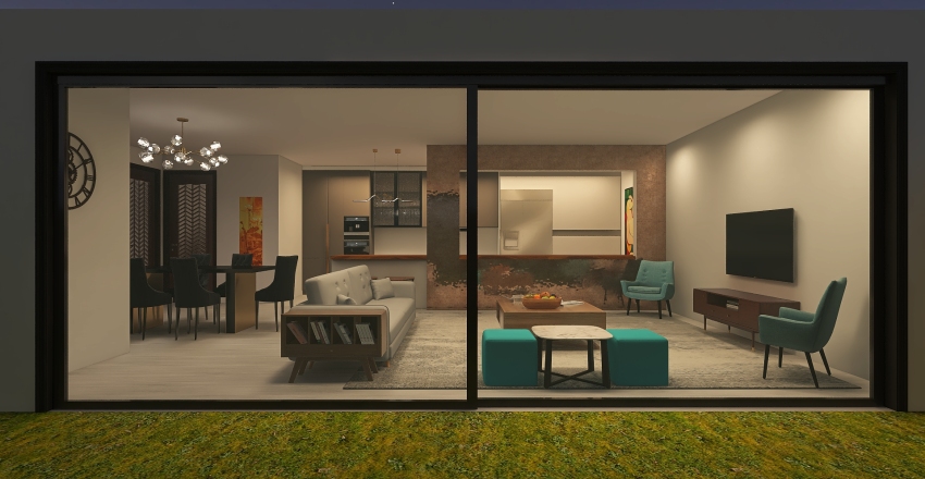 Modern GF extension - Kitchen 3d design renderings