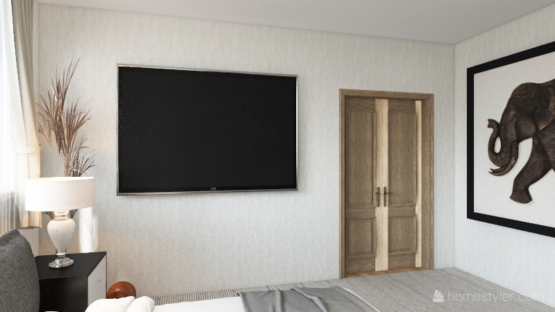 Modern Bedroom (black & white) 3d design renderings