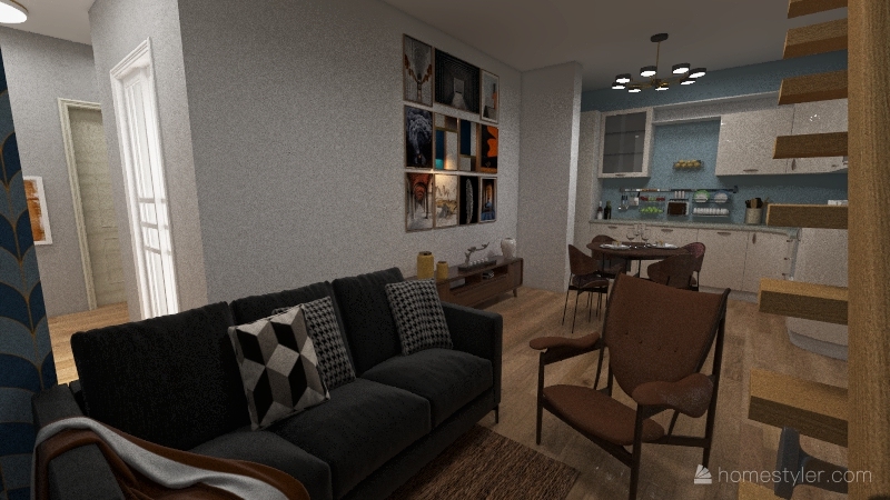 Living and Dining Room 3d design renderings