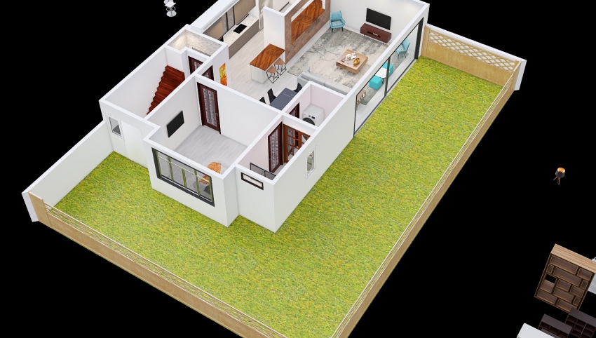 Modern GF extension - Kitchen 3d design picture 203.74