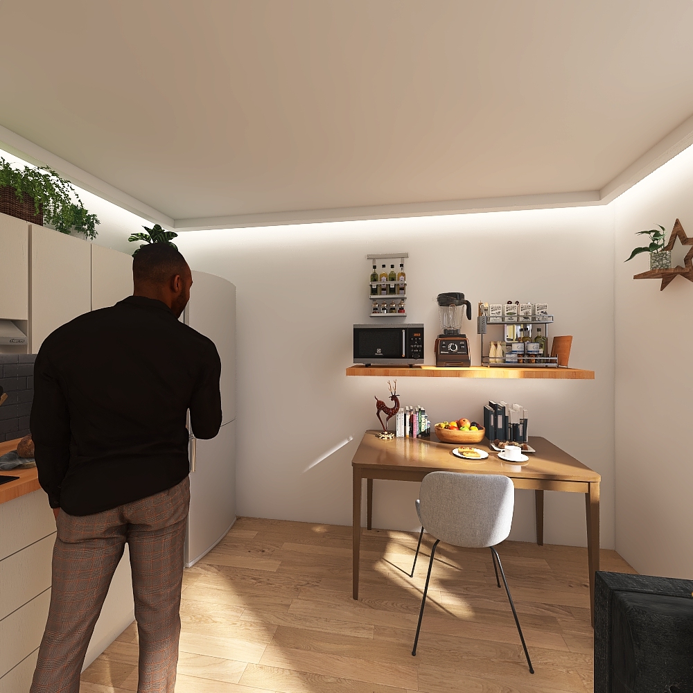 Living   kitchen 3d design renderings