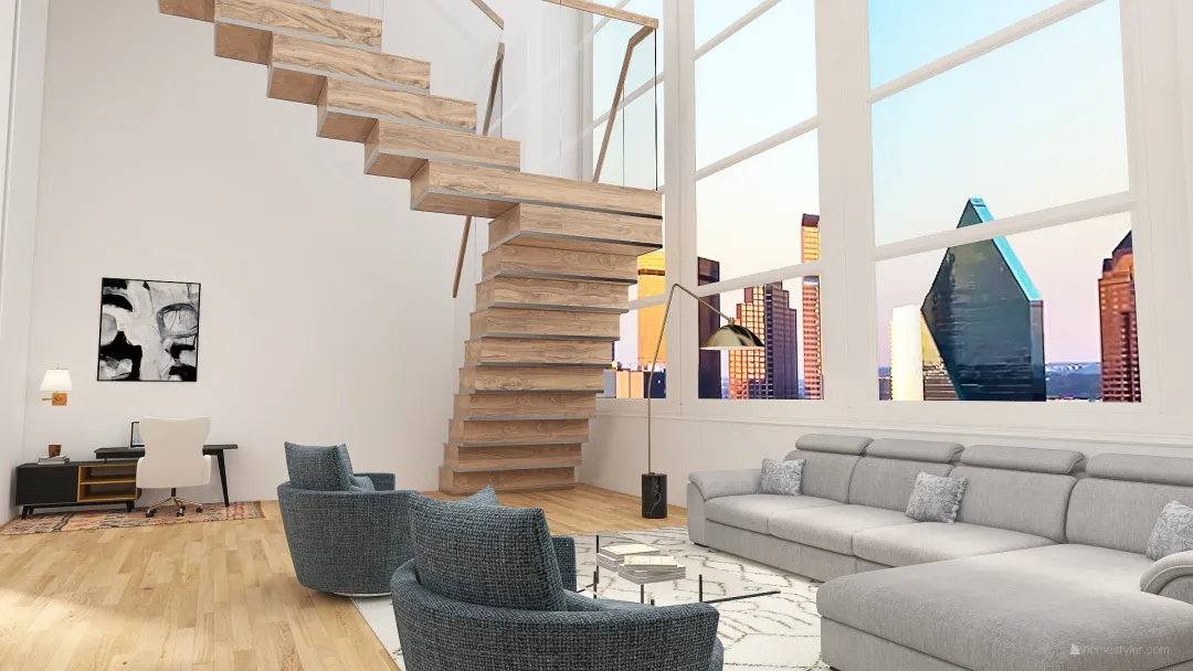City house in NY 3d design renderings