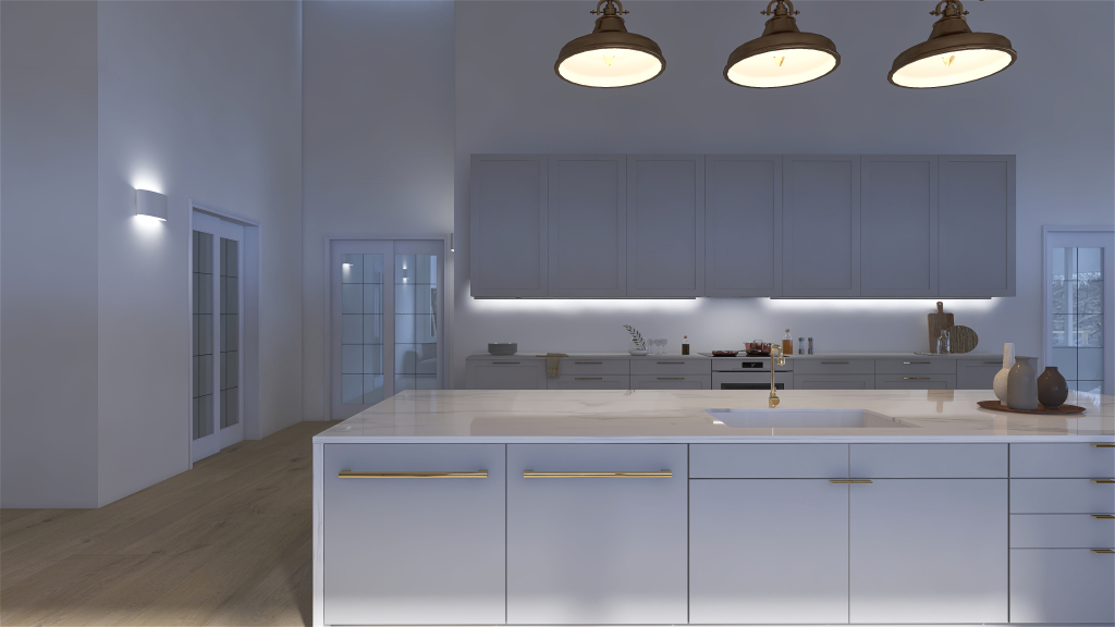 kitchen - living - dining room 3d design renderings