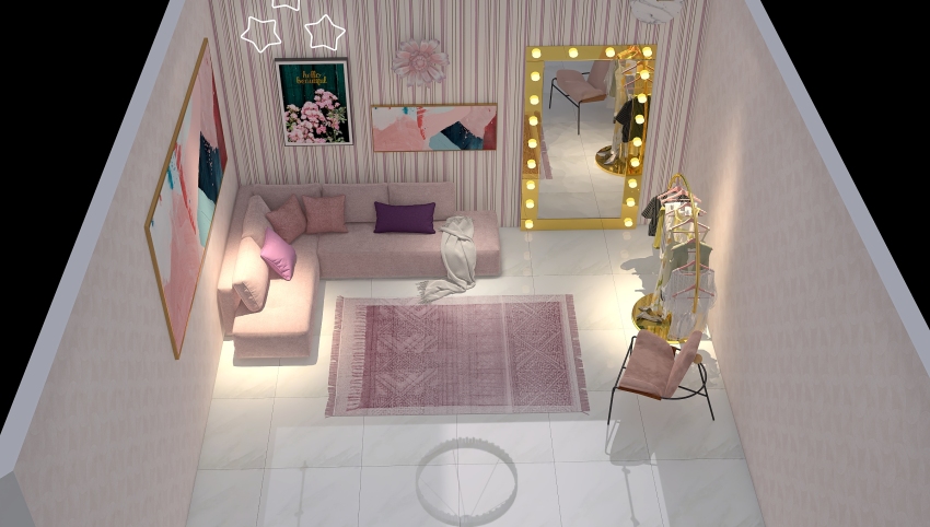 Fun Pink Dressing Room 3d design picture 27.58