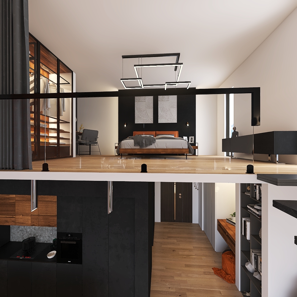 Industrial Loft Apartment 3d design renderings