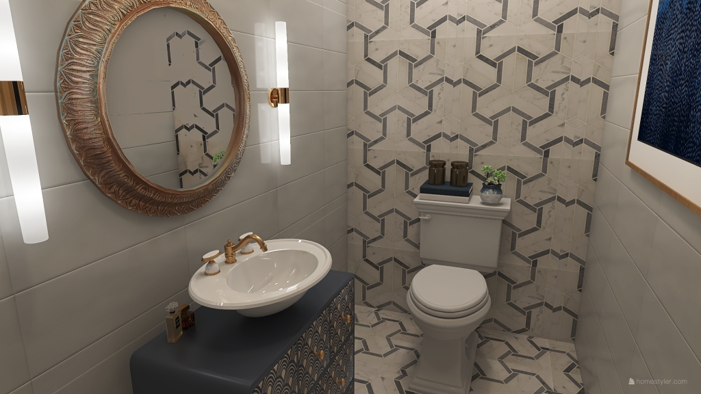Guest Toilet 3d design renderings
