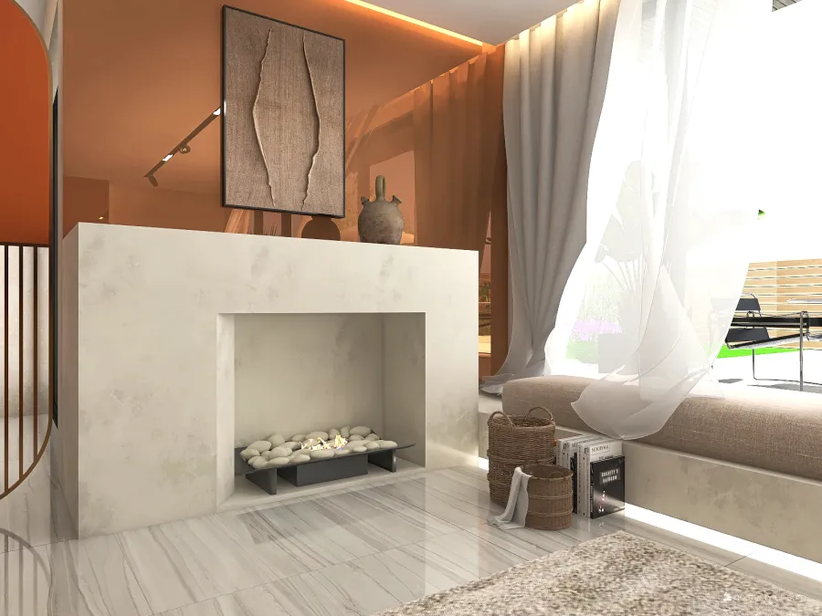 Contemporary Scandinavian StyleOther Summer house ColorScemeOther Orange WarmTones 3d design renderings