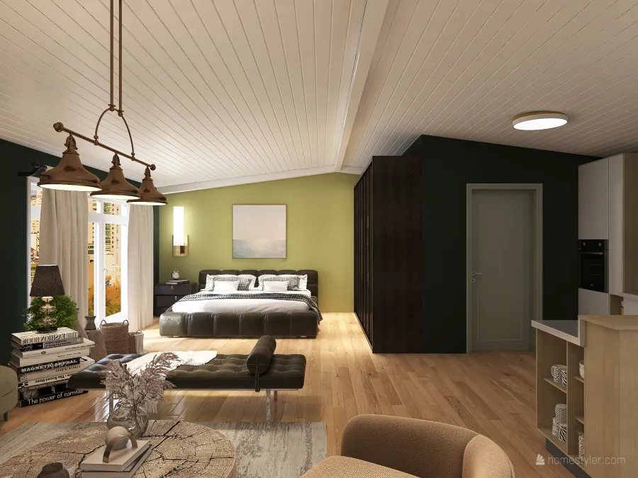 green rooftop studio 3d design renderings
