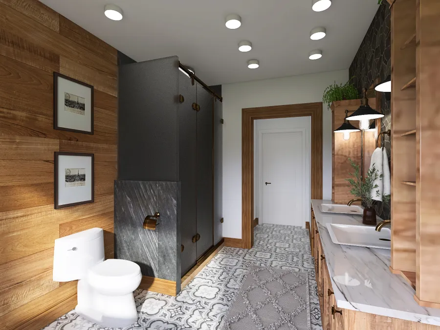 Rustic Master Bathroom 3d design renderings