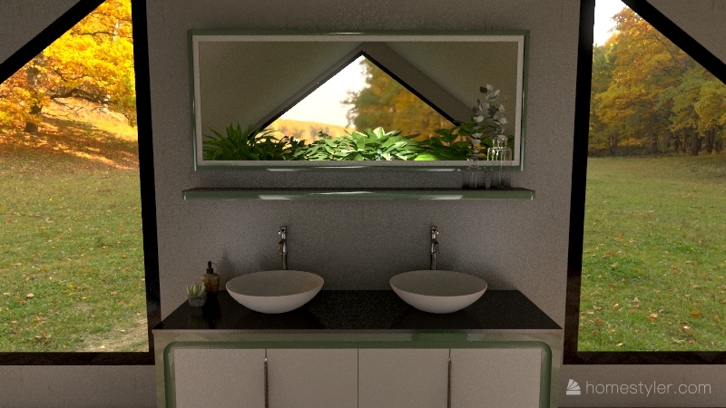 Green theme Interior Design Render