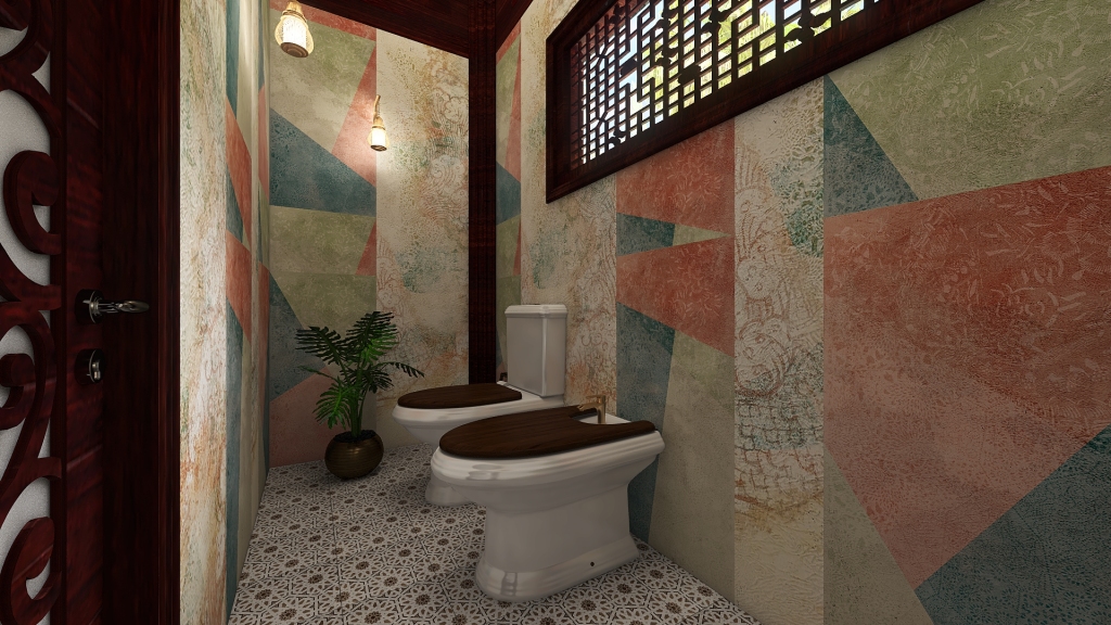 Costal StyleOther Traditional TropicalTheme Blue ColorScemeOther Yellow Master Bathroom1 3d design renderings