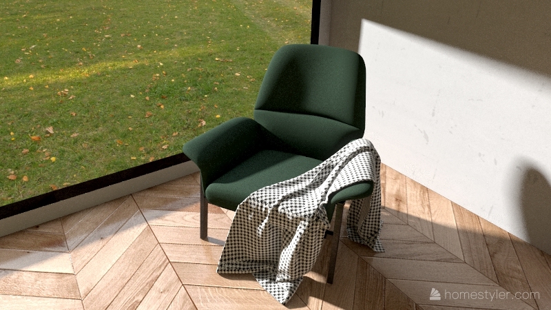 Green theme Interior Design Render