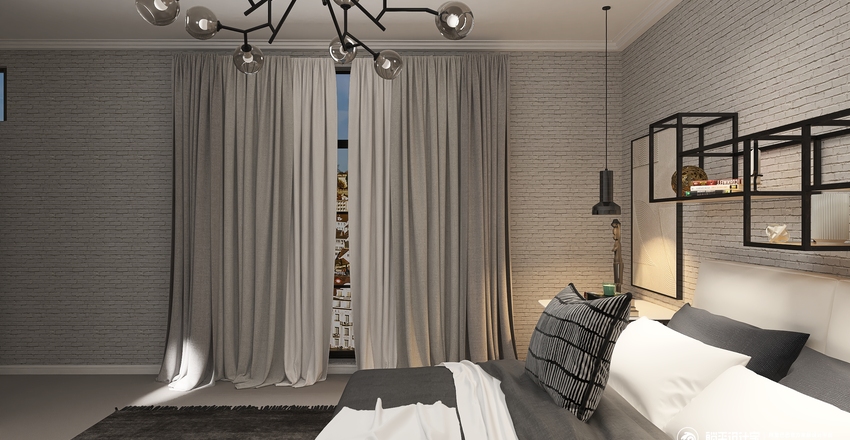 Modern Industrial showcase. Interior Design Render