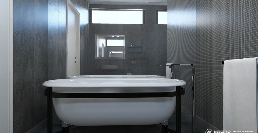 Modern Industrial showcase. Interior Design Render