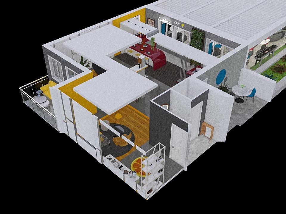 progetto ex alloggio 3d design renderings