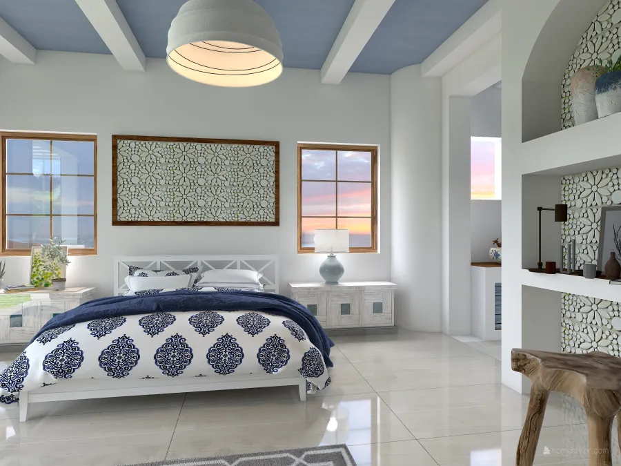 Costal StyleOther Blue ColorScemeOther Bedroom 3d design renderings