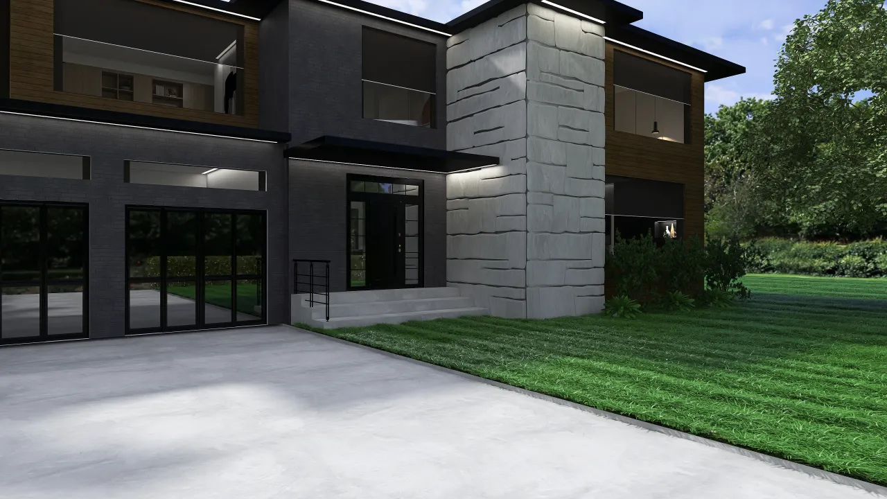 Contemporary Modern White Green UnnamedSpace 3d design renderings